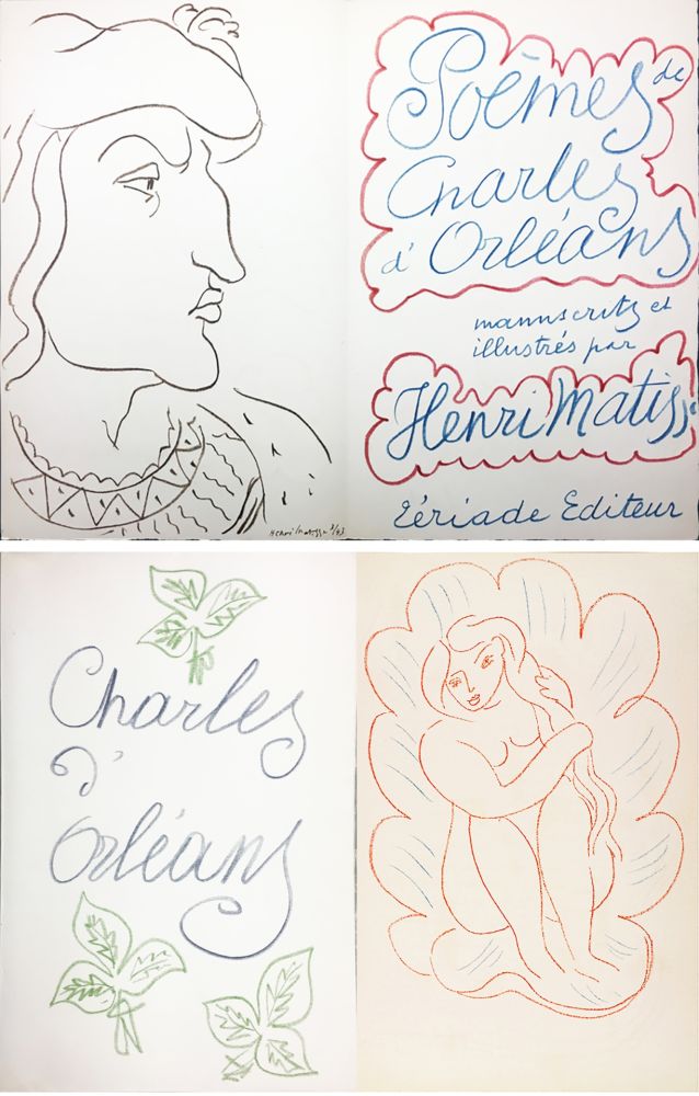 Libro Ilustrado Matisse - POÈMES DE CHARLES D'ORLÉANS. 54 lithographies en couleur par Henri Matisse (1950)