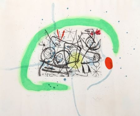 Aguatinta Miró - Preparatifs d'Oiseau IV