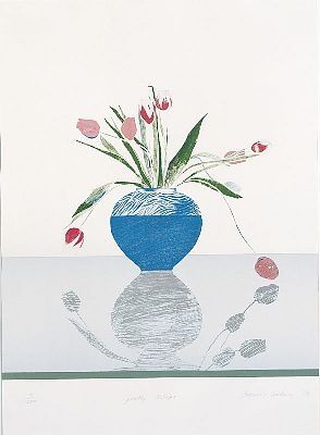 Litografía Hockney - Pretty Tulips
