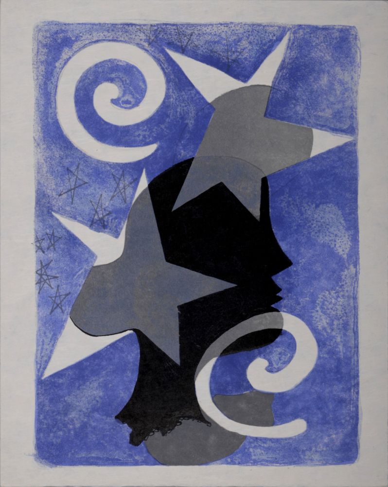 Litografía Braque - Profil, 1963 - Scarce!