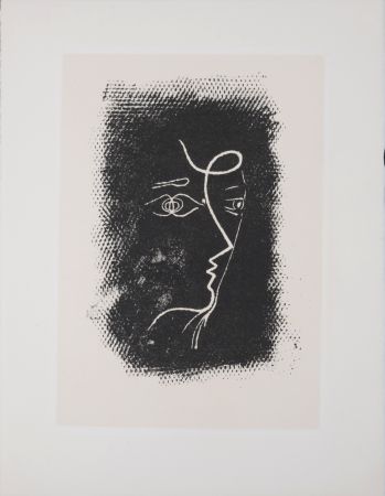 Litografía Braque - Profil de femme, 1972