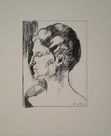 Litografía Hodler - Profilbildnis von Frau Hodler.