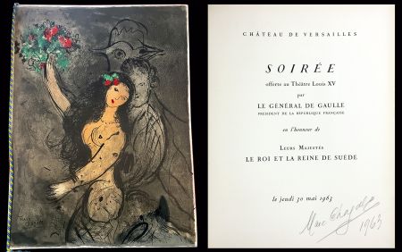 Litografía Chagall - Programme Soirée Château de Versailles le jeudi 30 mai 1963.