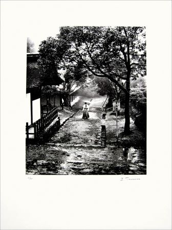Litografía Tourenne - Promenade dans la brume - Japon