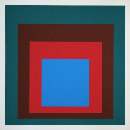 Serigrafía Albers - Protected blue, 1957