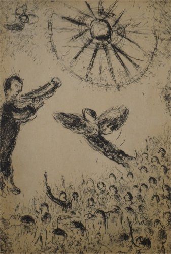 Aguafuerte Y Aguatinta Chagall - Psaumes de David, planche 15