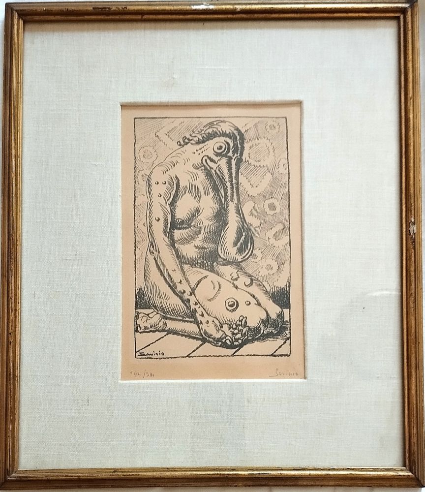 Litografía Savinio - Psiche, da 