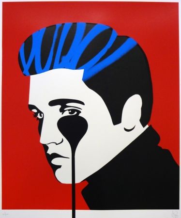 Serigrafía Pure Evil - Pure Elvis - The Number One (blue & red)