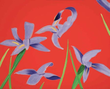 Sin Técnico Katz - Purple Irises on Red