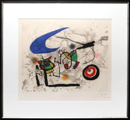 Aguatinta Miró - Pygmées Sous la Lune