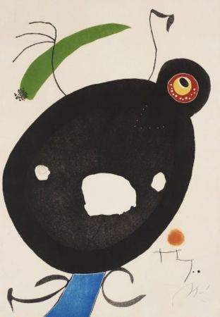 Aguafuerte Y Aguatinta Miró - Quatre colors Aparien El Mon IV
