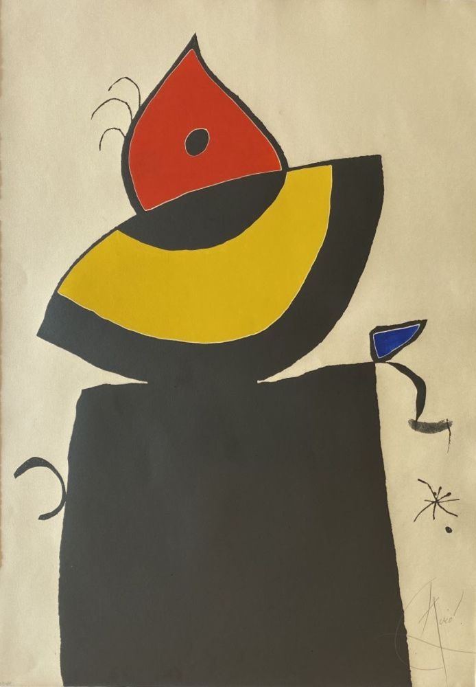 Aguafuerte Y Aguatinta Miró - Quatre Colors Aparien El Mon V