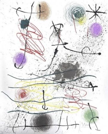 Litografía Miró - Quelques Fleurs IV