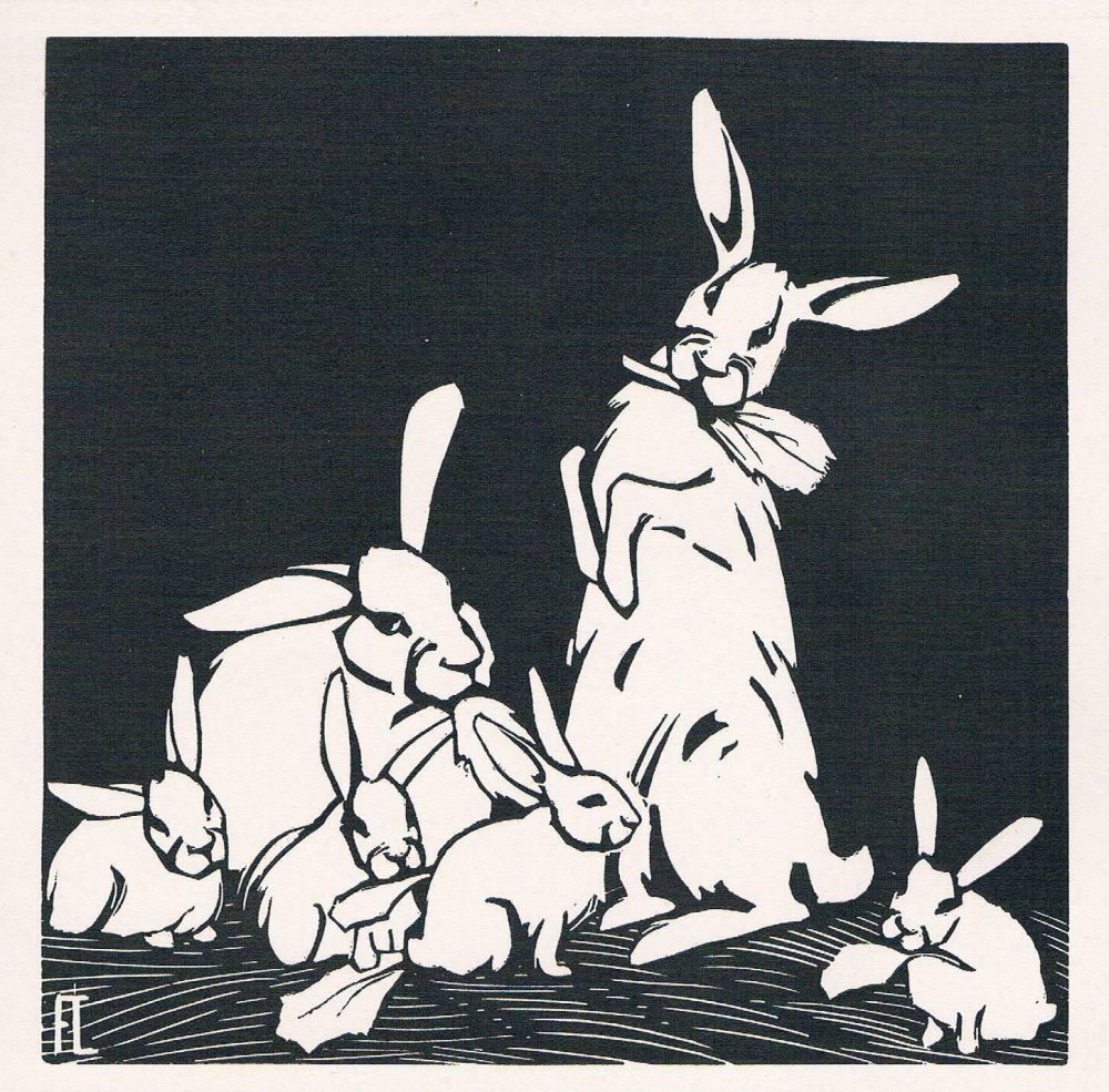 Grabado En Madera Lang - Rabbits