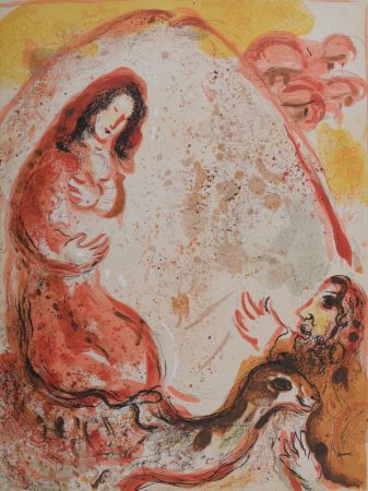 Litografía Chagall - Rachel dérobe les idoles de son père, 1960