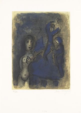 Litografía Chagall - Rahab et les espions de Jéricho 