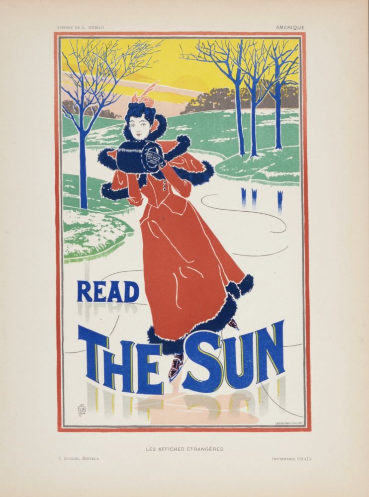 Litografía Rhead - Read the Sun,1897