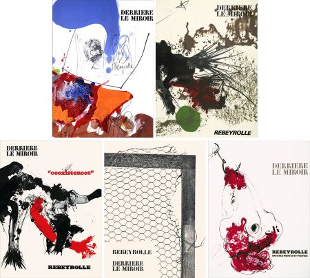 Libro Ilustrado Rebeyrolle - REBEYROLLE : Collection complète des 5 volumes de la revue DERRIÈRE LE MIROIR consacrés à Paul Rebeyrolle (parus de 1967 à 1976). 32 LITHOGRAPHIES ORIGINALES.