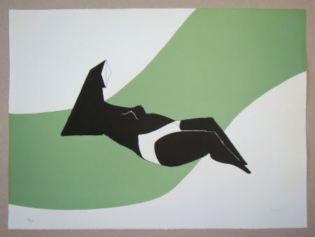 Litografía Chadwick - Reclining Figure on Green Wave