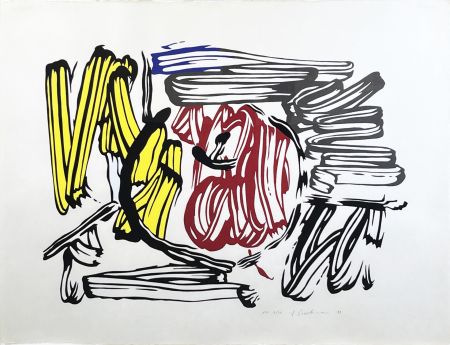 Grabado En Madera Lichtenstein - Red and Yellow Apple
