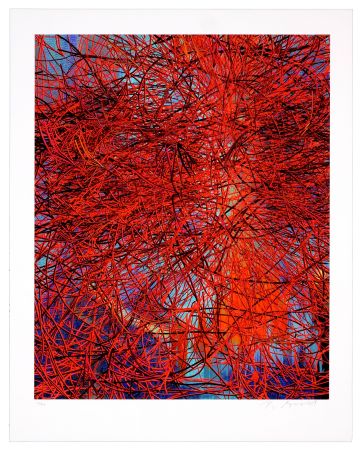 Estampa Numérica Myrvold - Red Wires in Sunset