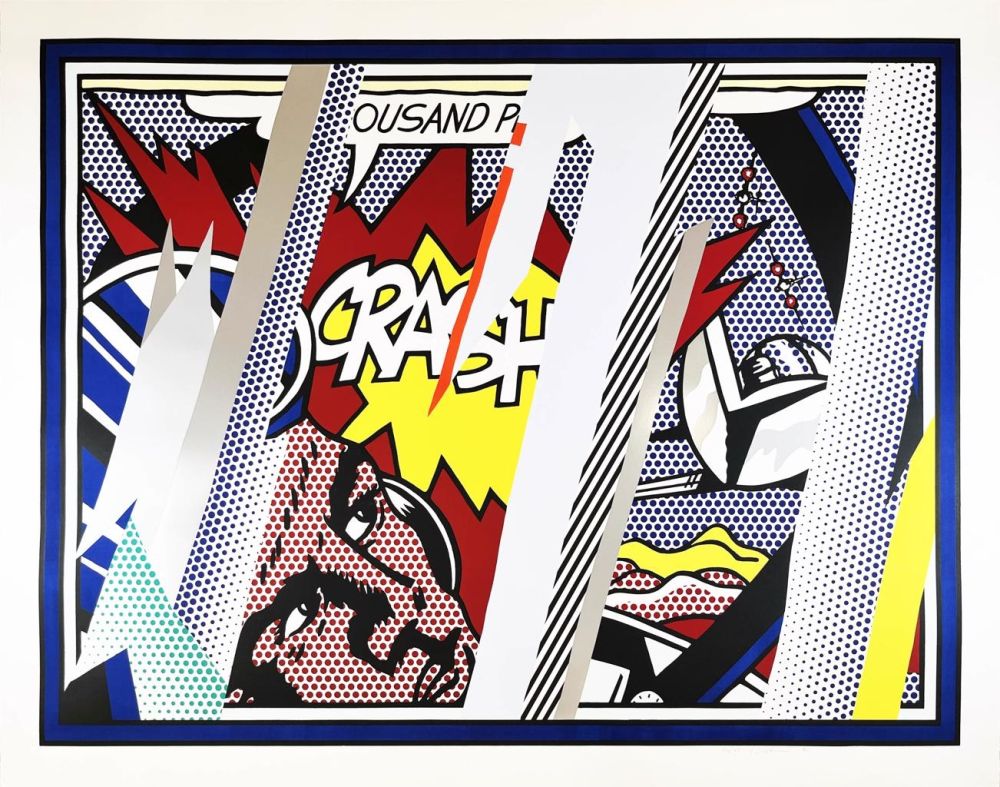 Litografía Lichtenstein - Reflections on Crash from Reflections Series