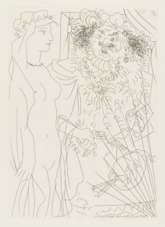 Grabado Picasso - Rembrandt et Femme