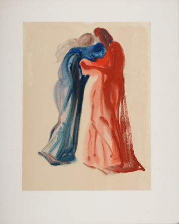 Grabado En Madera Dali - Rencontre de Dante et de Béatrice, 1963