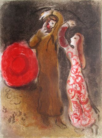 Litografía Chagall - Rencontre de Ruth et de Booz/ The meeting of Ruth and Boaz