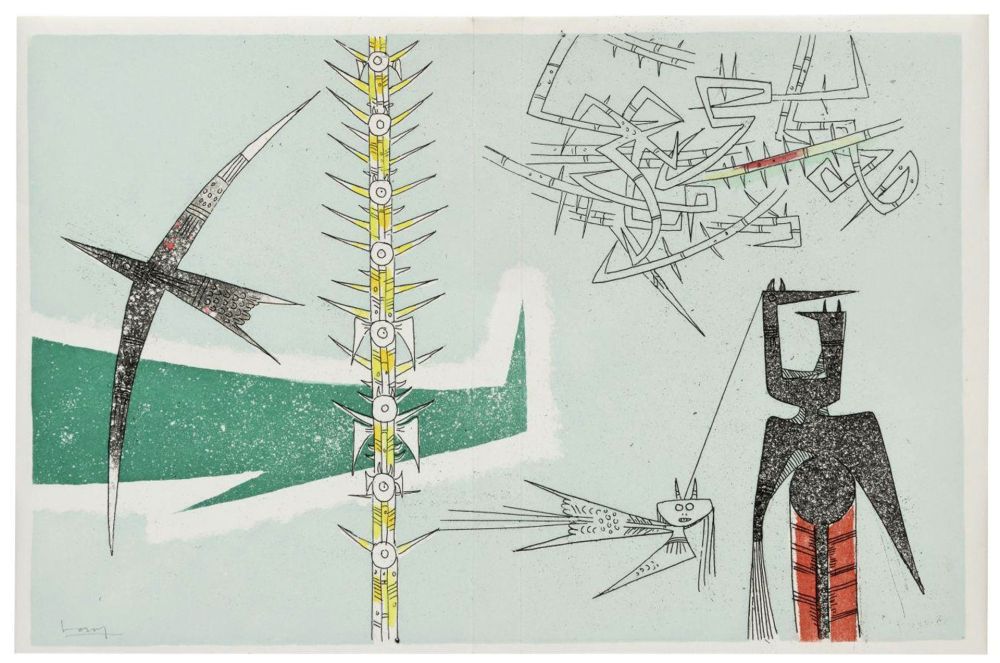 Libro Ilustrado Lam - René Char. LE REMPART DE BRINDILLES. 5 gravures de Wifredo Lam (Broder Editeur 1953).