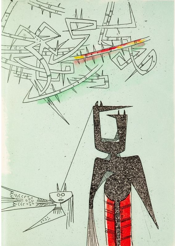 Libro Ilustrado Lam - René Char. LE REMPART DE BRINDILLES. 5 gravures de Wilfredo Lam (Broder Editeur 1953).