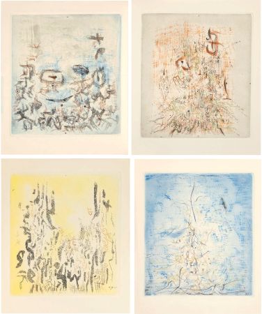 Libro Ilustrado Zao - René Char : LES COMPAGNONS DANS LE JARDIN. 4 gravures originales en couleurs (1957)