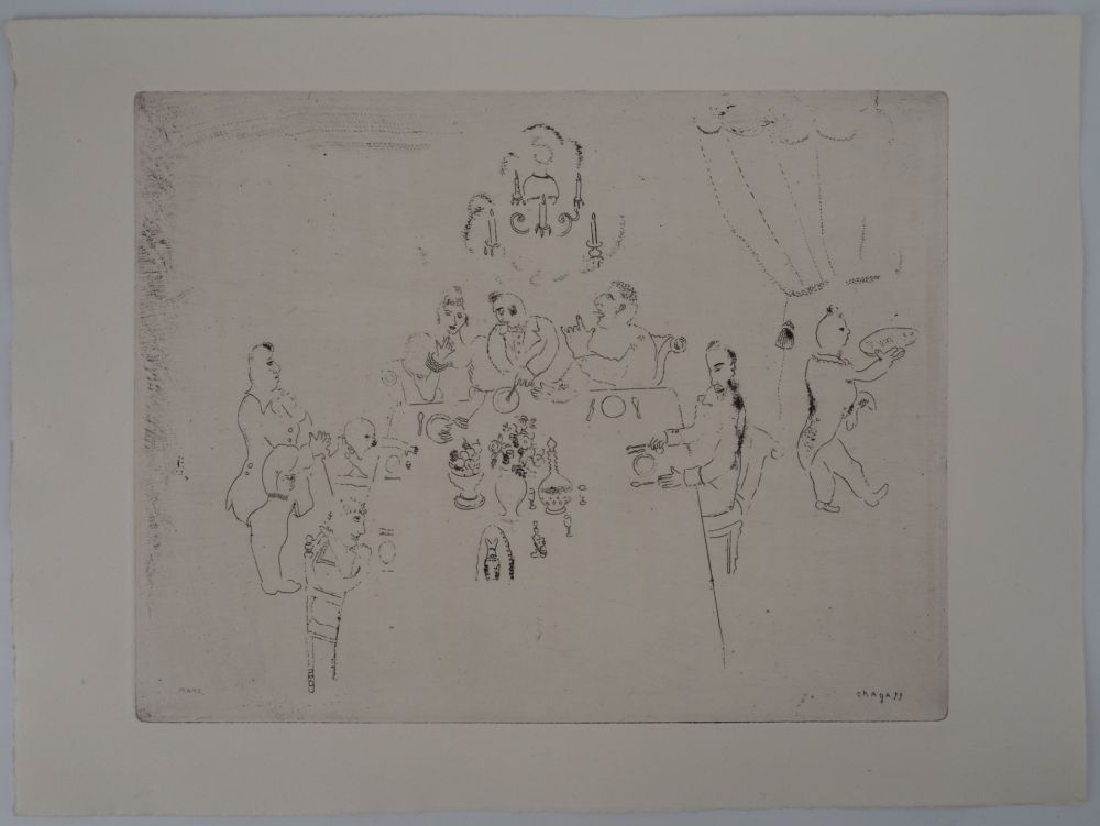 Grabado Chagall - Repas chez Manilov