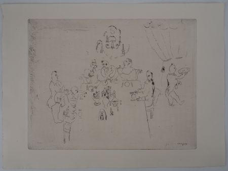 Grabado Chagall - Repas chez Manilov