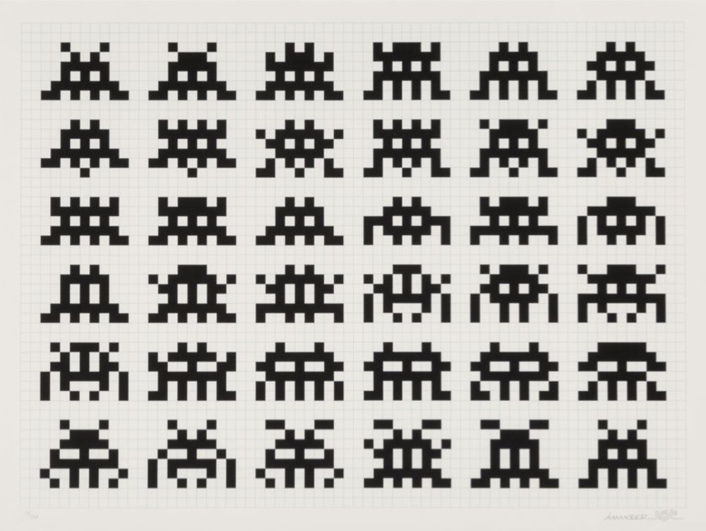 Serigrafía Invader - Repetition Variation Evolution