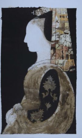 Aguafuerte Y Aguatinta Valdés - Retrato de mujer con mantilla