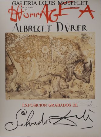 Litografía Dali - Rhinocéros : Hommage à Albrecht Dürer