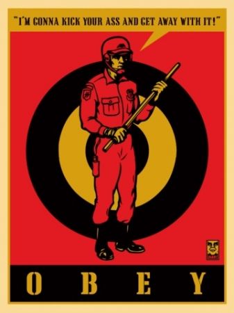 Serigrafía Fairey - Riot Cop, Large Format