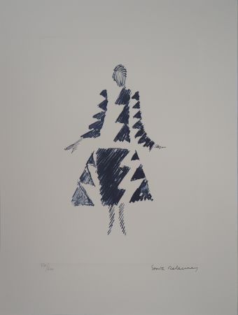 Litografía Delaunay - Robe rythmes-triangles