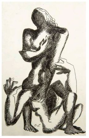 Libro Ilustrado Zadkine - Robert Ganzo. LESPUGUE. 6 eaux fortes et un dessin orignial signé (1966)