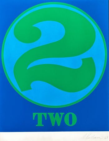 Serigrafía Indiana - Robert Indiana (1928–2018) - Two, from numbers - Screenprint in colors on Schoellers Parole paper - 1968