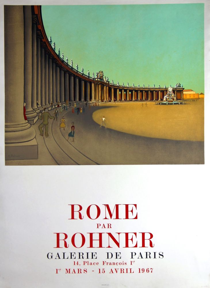 Litografía Rohner - Rome  Galerie de Paris