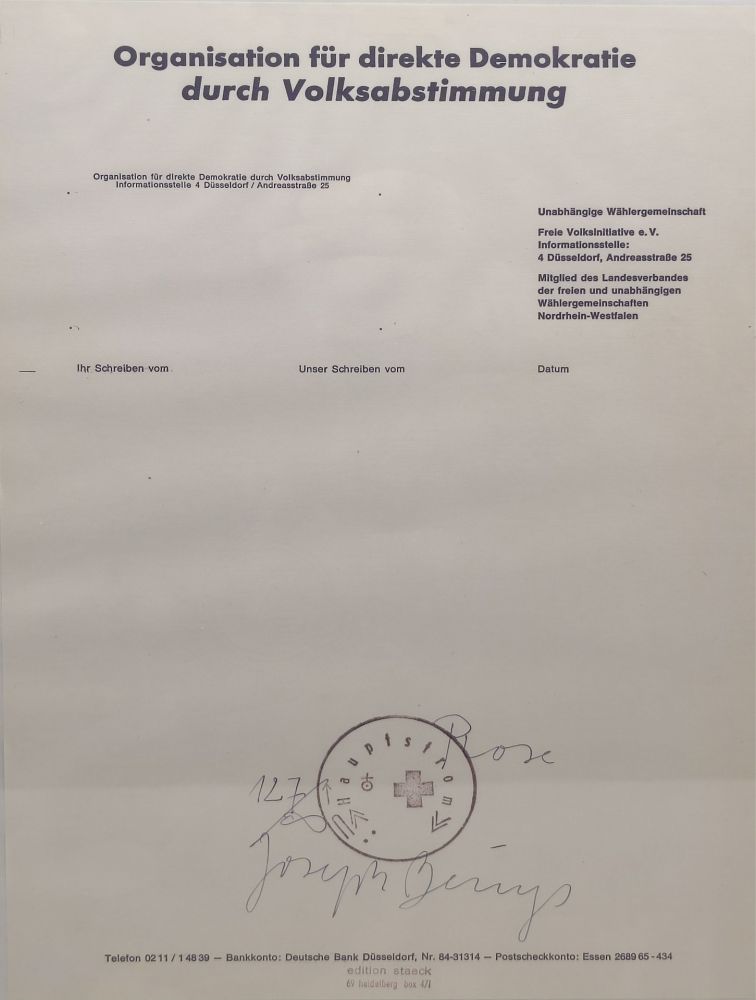 Múltiple Beuys - Rose für direkte Demokratie, 1973. 