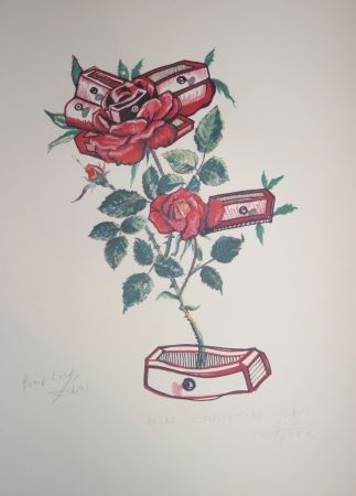 Litografía Dali - Roses of Memory (surrealistic flowers)