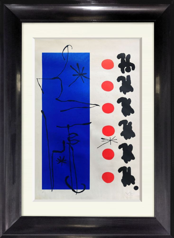 Litografía Miró - ROUGE ET BLEU