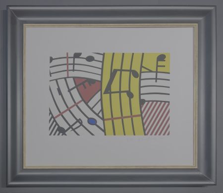 Serigrafía Lichtenstein - Roy Lichtenstein ( 1923 -1997 ) –  Composition IV - Screenprint on Rives BFK paper - 1995