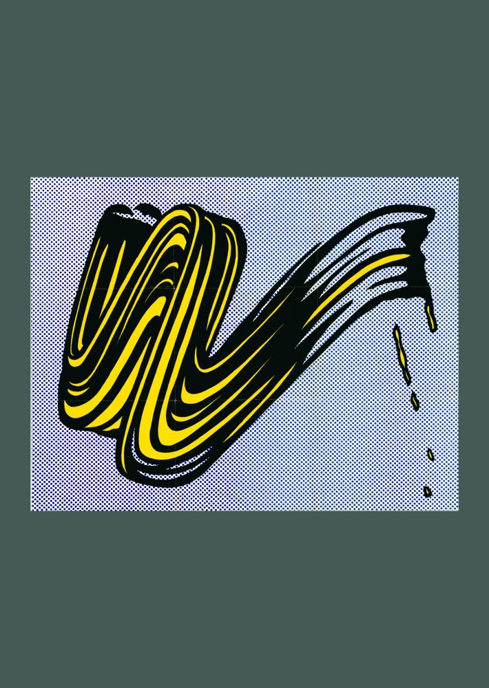 Litografía Lichtenstein - Roy Lichtenstein: 'Brushstroke (Castelli Mailer)' 1965 Offset-lithograph