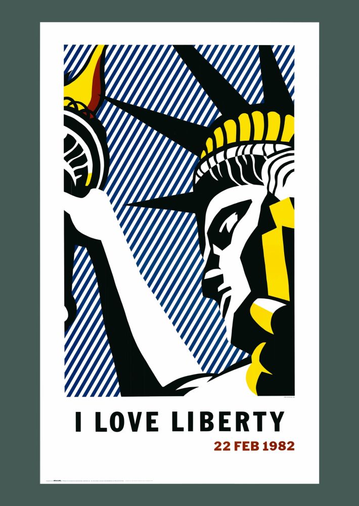 Litografía Lichtenstein - Roy Lichtenstein: 'I Love Liberty' 1982 Offset-lithograph