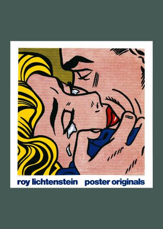 Litografía Lichtenstein - Roy Lichtenstein: 'Kiss V' 1990 Offset-lithograph