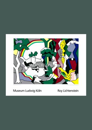 Serigrafía Lichtenstein - Roy Lichtenstein: 'Landscape with Figures and Rainbow' 1989 Offset-serigraph